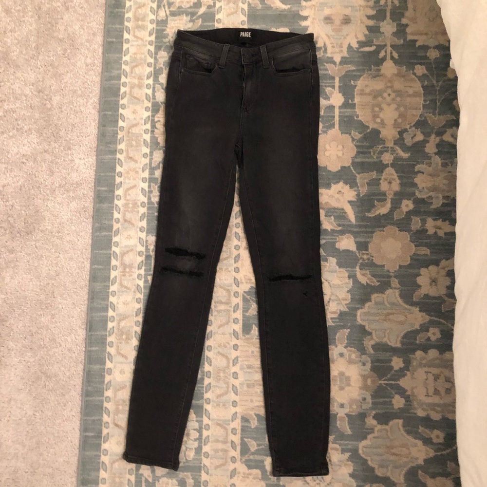 Paige High Rise Distressed Skinny Jeans